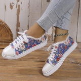 Halloween Blue Casual Daily Patchwork Printing Round Comfortable Shoes