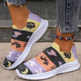 Purple Casual Sportswear Daily Patchwork Printing Round Comfortable Out Door Shoes