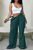 Khaki Casual Solid Backless Regular Conventional Solid Color Bottoms