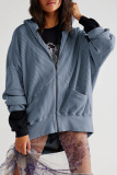 Black Casual Plaid Pocket Hooded Collar Outerwear