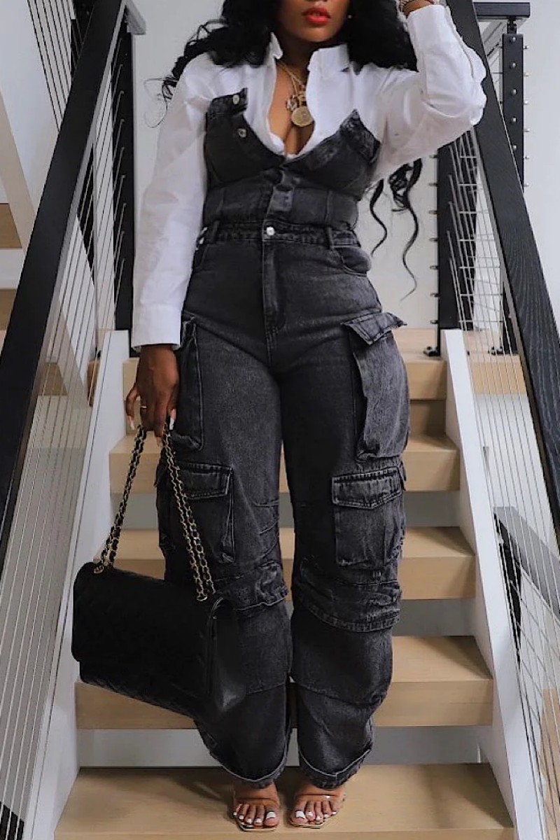 Sexy Casual Solid Backless Strapless Skinny Jumpsuits