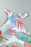 Red Casual Daily Vacation Simplicity Floral Printing Halter Printed Dress Dresses
