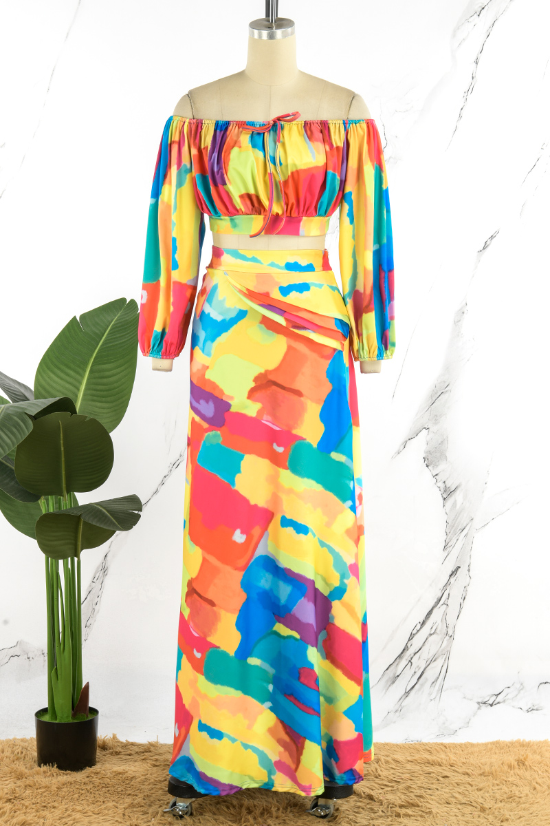 Colorblock Mix and Match Fabric Top with Elbow Length Sleeves