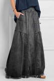 Grey Fashion Street Solid Loose Mid Waist Type A Bottoms