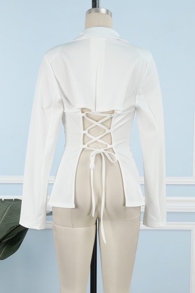 Street Solid Zipper Turn-back Collar Outerwear(4 Colors)