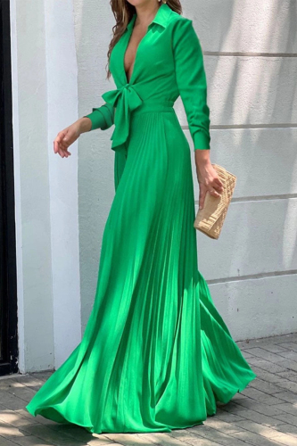 Green Street Elegant Solid Frenulum Fold V Neck Regular Jumpsuits Green Street Elegant Solid Frenulum Fold V Neck Regular Jumpsuits