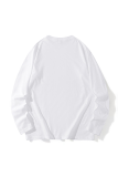 White Daily Print Patchwork O Neck Tops