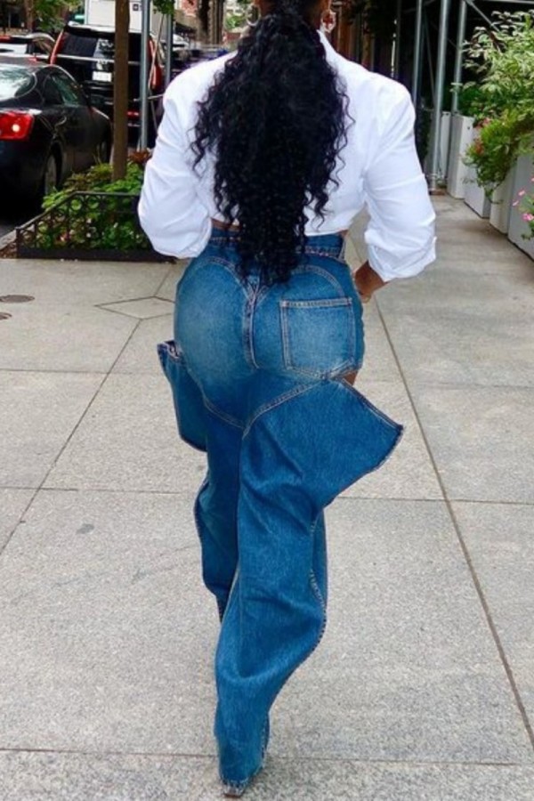 Women High End Hollowed Out Embroidered Denim Eight Cigarette Tube Pants 2025 New Summer Thin High Waist Stylish Denim Tube Pant