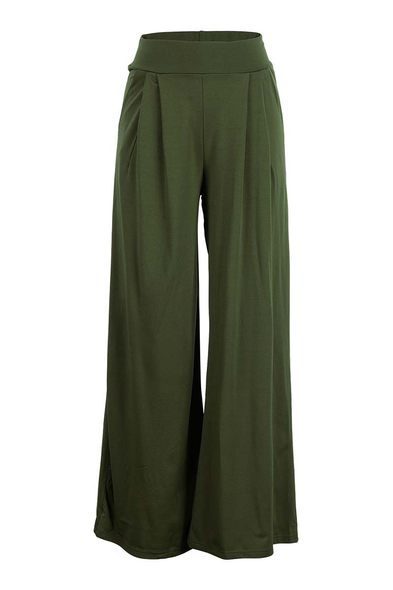 Casual Simplicity Solid Without Belt Loose High Waist Type A Solid Color Bottoms