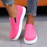 Rose Red Casual Daily Patchwork Contrast Round Comfortable Out Door Flats Shoes