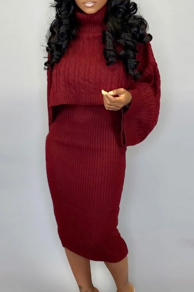 Two-Piece Style Turtleneck Tops_BDHL8099