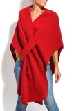 Red Casual Solid Asymmetrical V Neck Outerwear