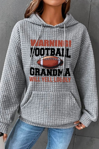 Grey Casual Print Basic Hooded Collar Tops