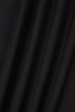 Black Sexy Solid Backless Slit Halter Long Dress Dresses