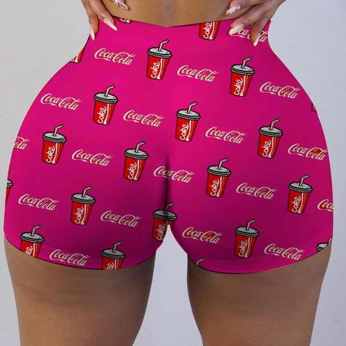 purple Elastic Fly Mid Print Regular shorts Bottoms
