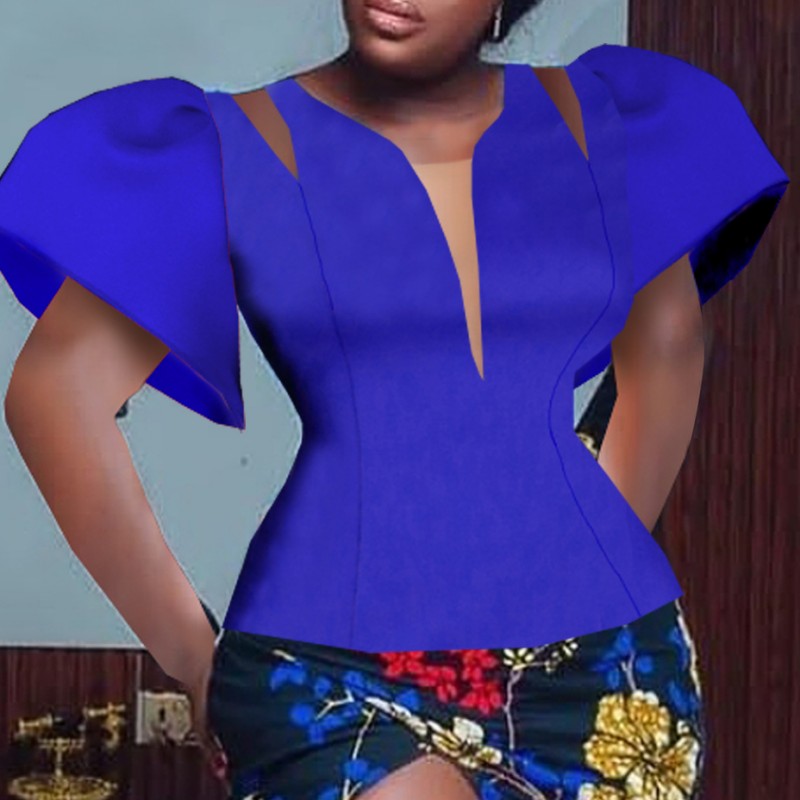 Casual Solid Hollowed Out O Neck Tops