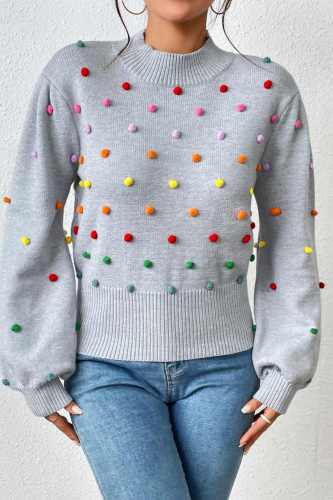 Grey Casual Solid Patchwork Half A Turtleneck Tops