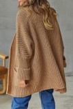 Green Casual Solid Patchwork Cardigan Outerwear