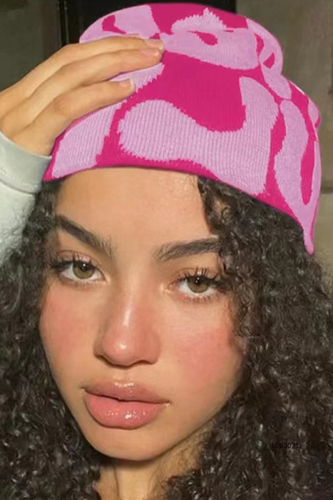 Pink Sweet Print Patchwork Hat