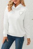 White Casual Solid Hollowed Out Hot Drill Hooded Collar Tops