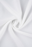 White Casual Solid Patchwork Turndown Collar Irregular Dress Dresses