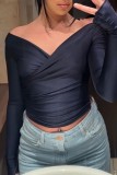 Silver Sexy Casual Solid Patchwork V Neck Tops