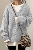 Casual Solid Patchwork V Neck Tops Sweater