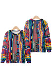 Casual Street Print Patchwork O Neck Plus Size Tops