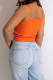 Sexy Casual Solid Backless Spaghetti Strap Tops