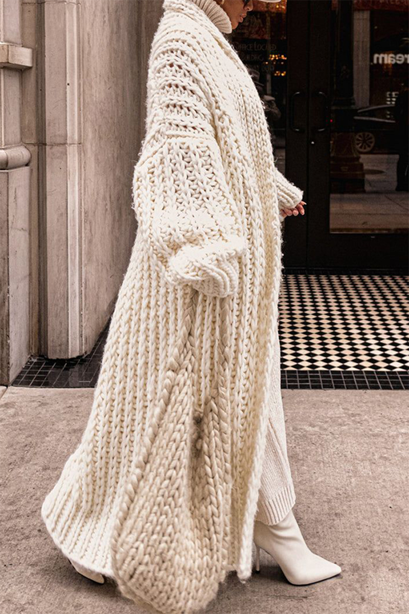 Casual Solid Color Cardigan Collar Outerwear
