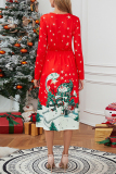 Sexy Party Wapiti Snowflakes Santa Claus Christmas Tree Printing Printed Dress Dresses