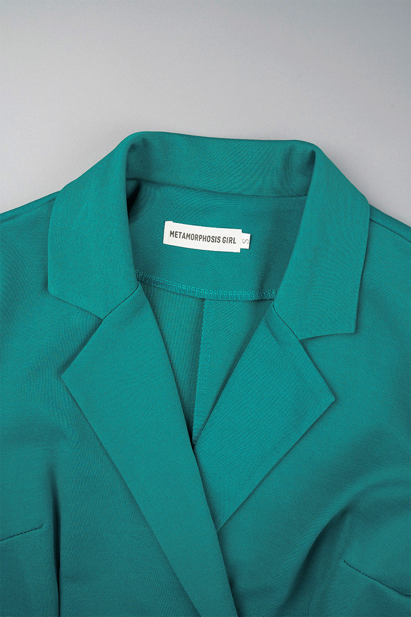 Green Belted Cotton Casual Wear