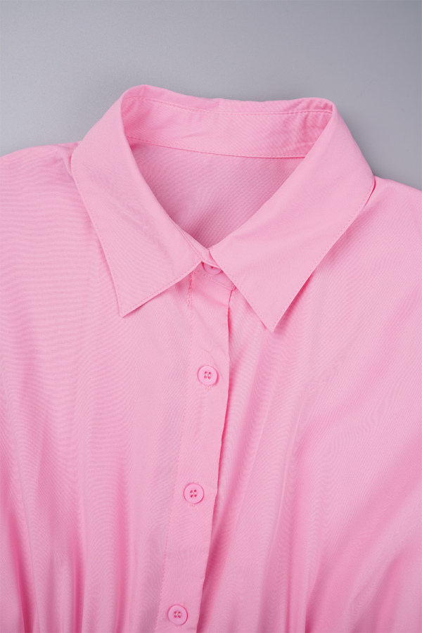 Pink Collar Button Dress main image 1