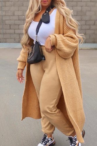 Casual Solid Patchwork Cardigan Collar Outerwear
