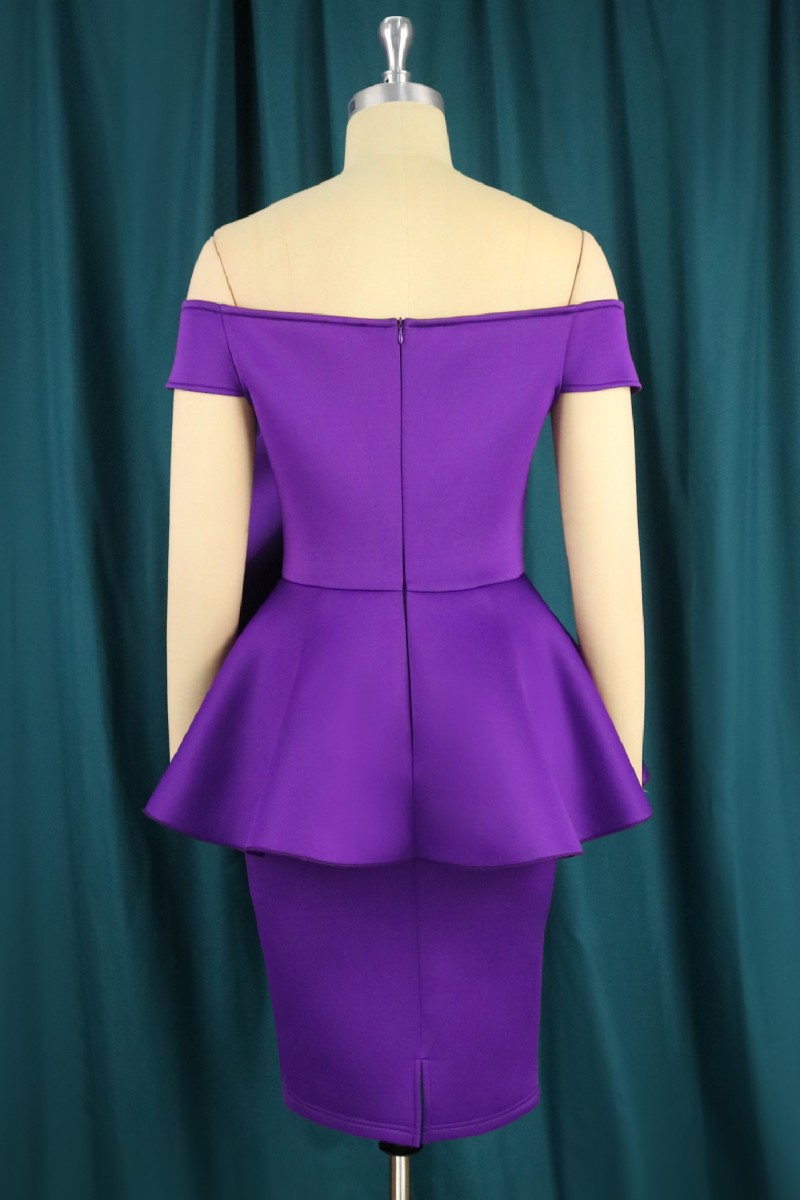Casual Solid Patchwork Off the Shoulder Princess Dresses(3 Colors)