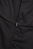 Black Celebrities Solid Patchwork Zipper Turn-back Collar Evening Dress Dresses