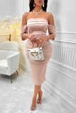 Sexy Party Formal Solid Backless Strapless Wrapped Skirt Dresses