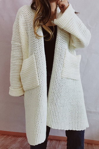 Casual Solid Cardigan Outerwear