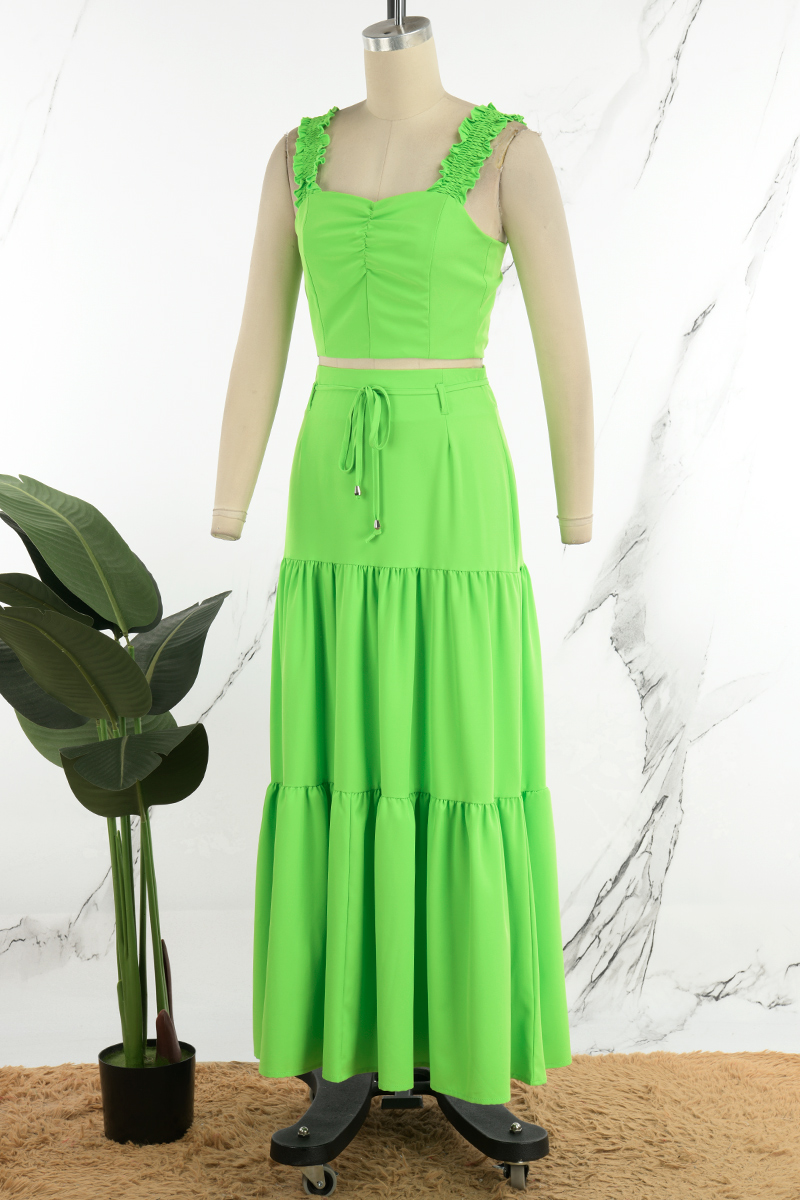 Wholesale Green Sexy Casual Solid Backless Spaghetti Strap Sleeveless ...