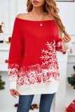 Casual Snowflakes Weave Off the Shoulder Tops