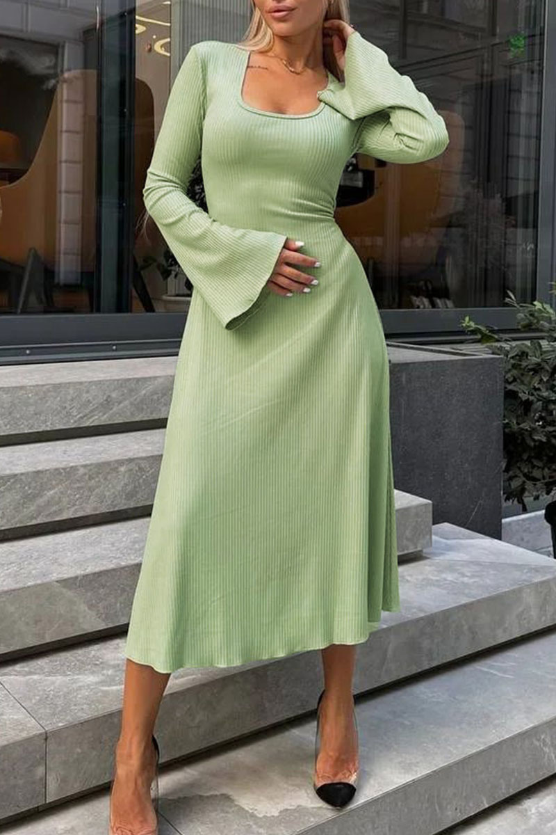 Casual Pocket Patchwork U Neck Sling Dresses
