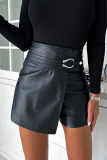 Casual Solid Metal Accessories Decoration High Waist Type A Solid Color Bottoms