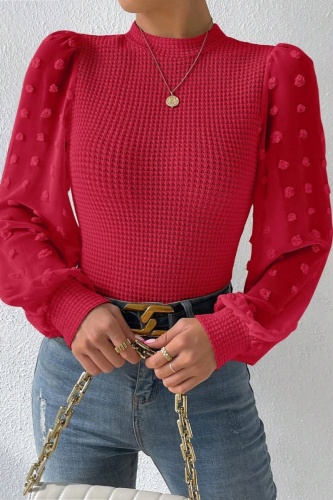 Casual Solid Patchwork Half A Turtleneck Tops