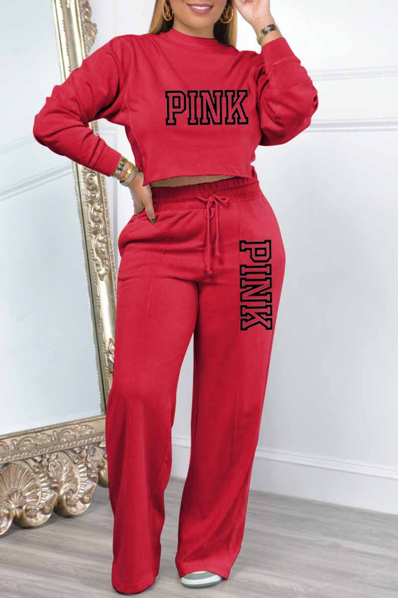 Fashion British Style Santa Claus Split Joint Letter O Neck Tops