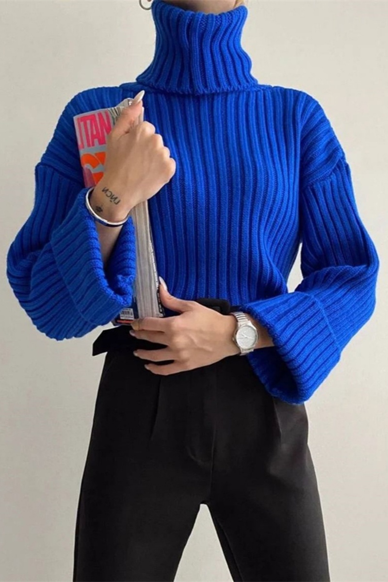 Basic Turtleneck Plain Top main image 1