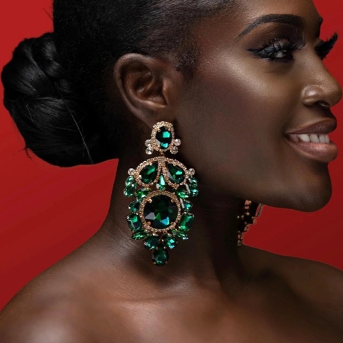 Daily Party Vintage Patchwork Rhinestone Earrings
