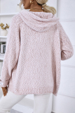 Casual Simplicity Solid Zipper Hooded Collar Tops