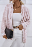 Casual Simplicity Solid Zipper Hooded Collar Tops