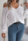 Sexy Solid Weave V Neck Tops