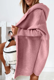 Pink Street Solid Asymmetrical Solid Color Hooded Collar Tops
